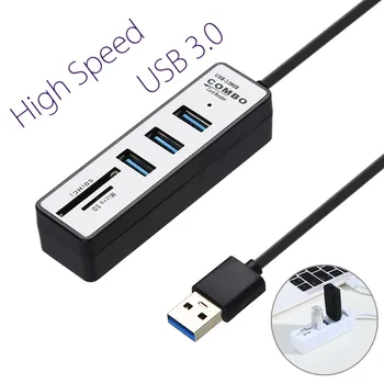 

USB 3.0 Hub Splitter High Quality High Speed 2 in 1 USB 3.1 OTG USB 3.0 Hub Splitter Combo 3 Ports & SD/TF Card Reader 20APR16