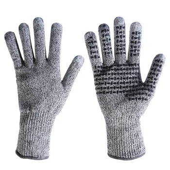 

Cut Resistant Gloves - Press Screen Fingers - Level 5 Protection Work Gloves With Non-Slip Silicone,Gardening, Kitchen, Fishing,
