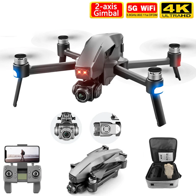 New M1 pro drone HD mechanical 2-Axis gimbal camera 4K HD Camera 1.6KM control distance 5G wifi gps system supports TF card Toy 1