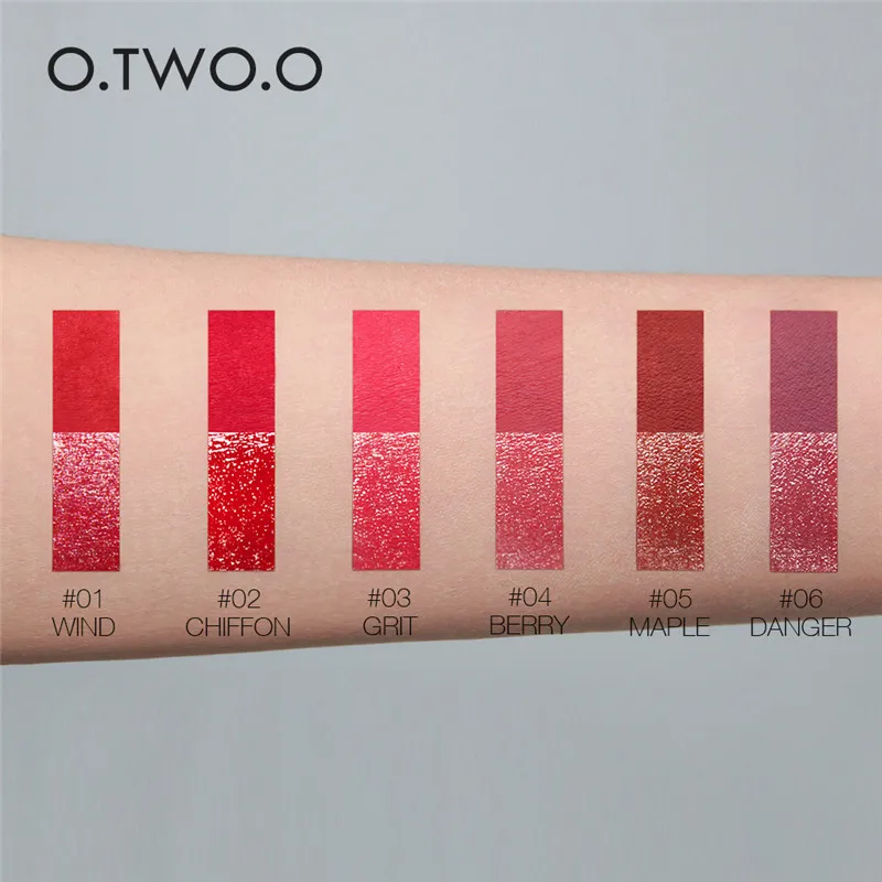 O. TWO. O 2 в 1 матовый и Блестящий Блеск Для Губ Бархатный тинт для губ увлажняющий стойкий Жидкий блеск для губ и сверкающий блеск для губ Набор