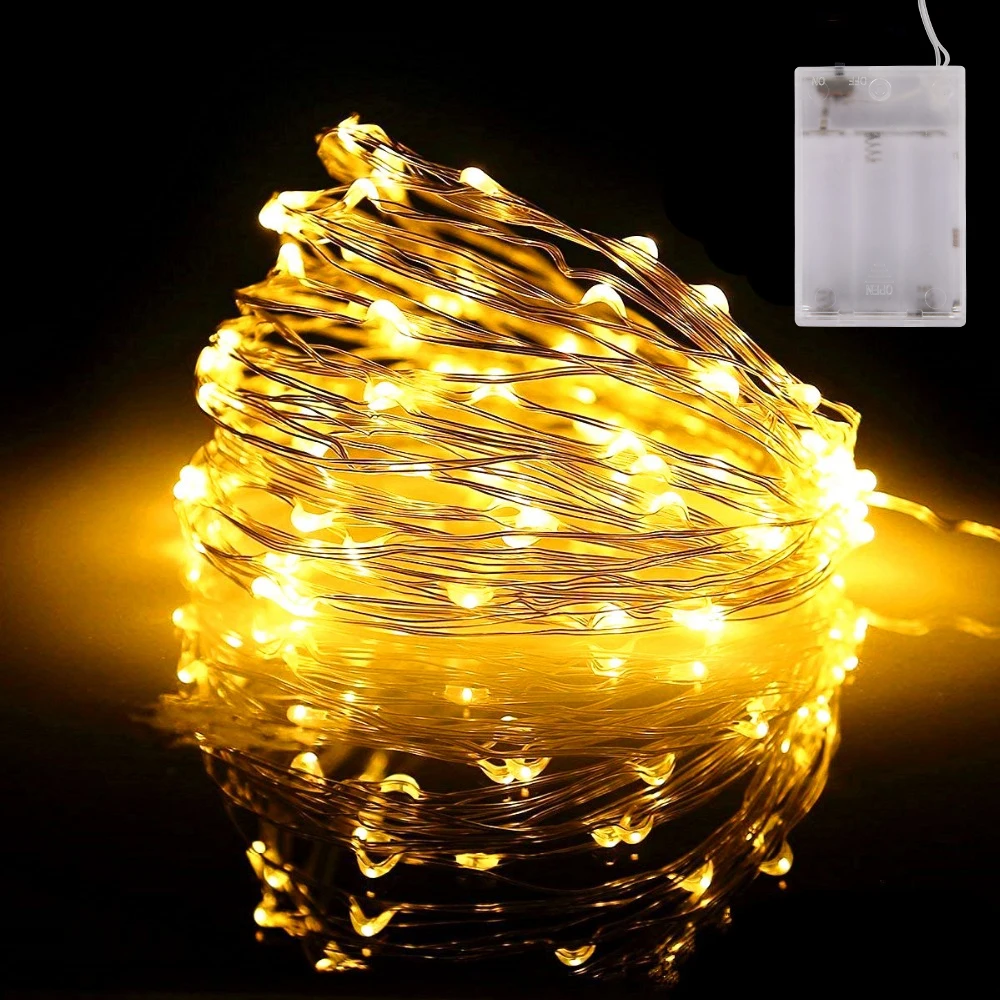

10M/20M LED Fairy light Copper Wire String Lights Garland Home Christmas Wedding Party Decoration Powered By Battery Operated