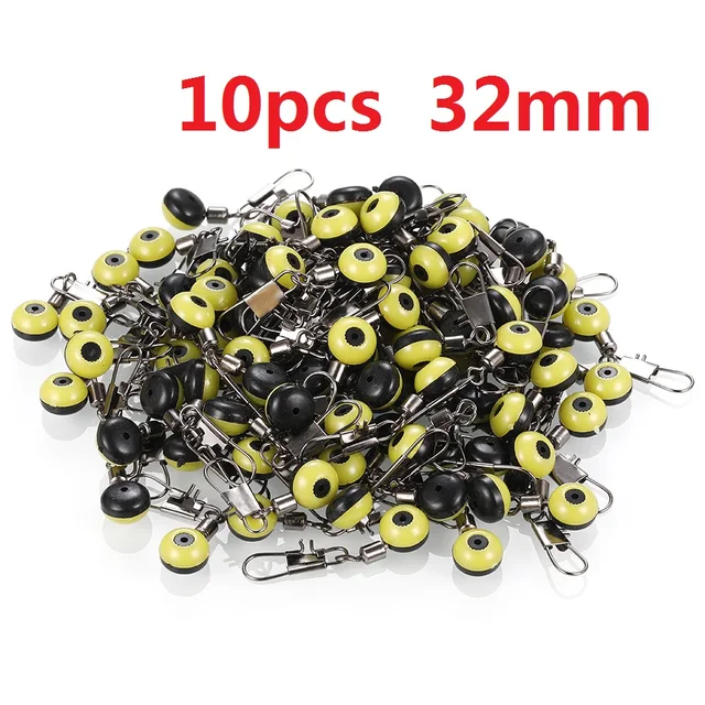 50/10PCS Fishing Float Bobber Stops Space Beans Swivel Connectors Wobbler Sea Fishing Saltwater Metal Plastic Tools Accessories 10pcs 32mm