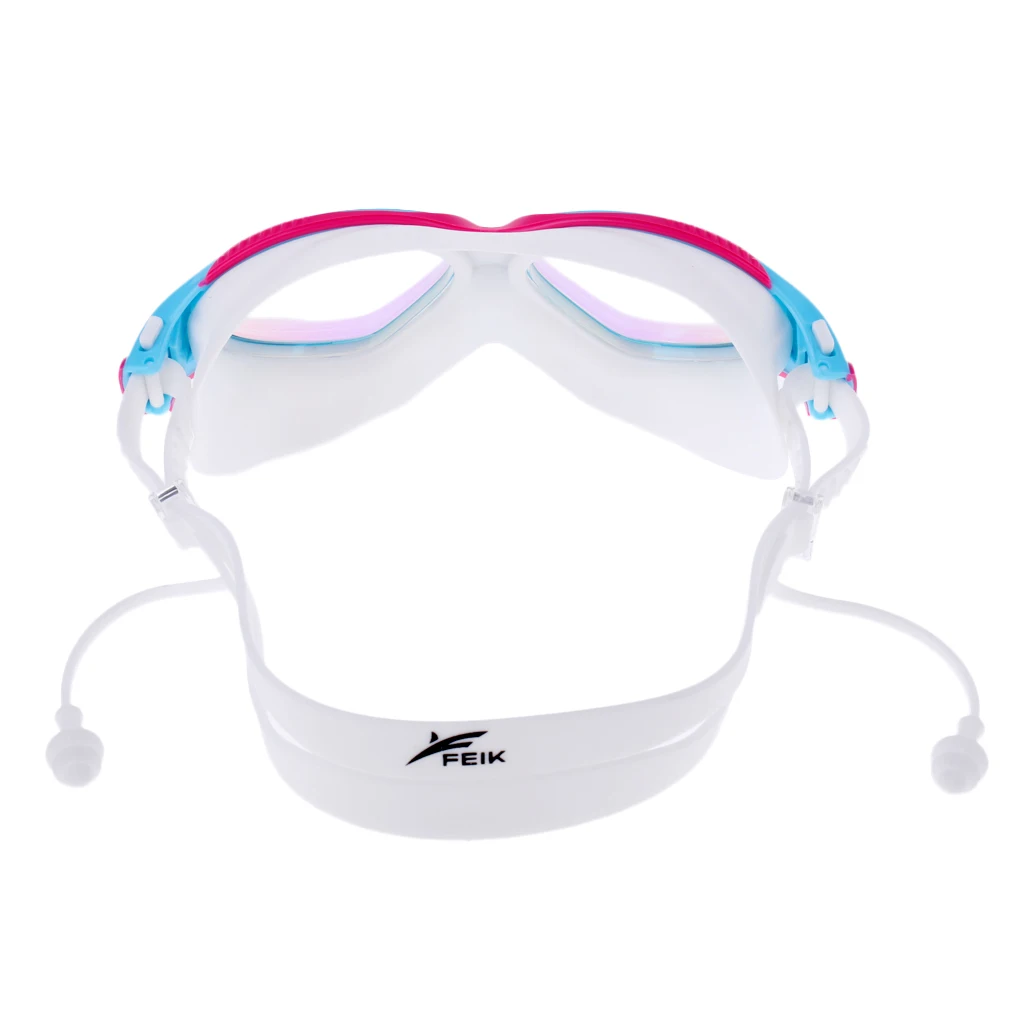 Men Women UV Protection Silicone Strap  Anti Fog Swimming Goggles Glasses with Storage Case & Ear Plugs 