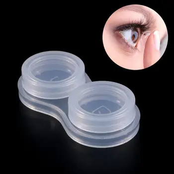 

New 1 Pc Unisex Contact Lens Box Double Case Simple Replacement Soak Container Storage L&R Holder Portable Eye Care Kit
