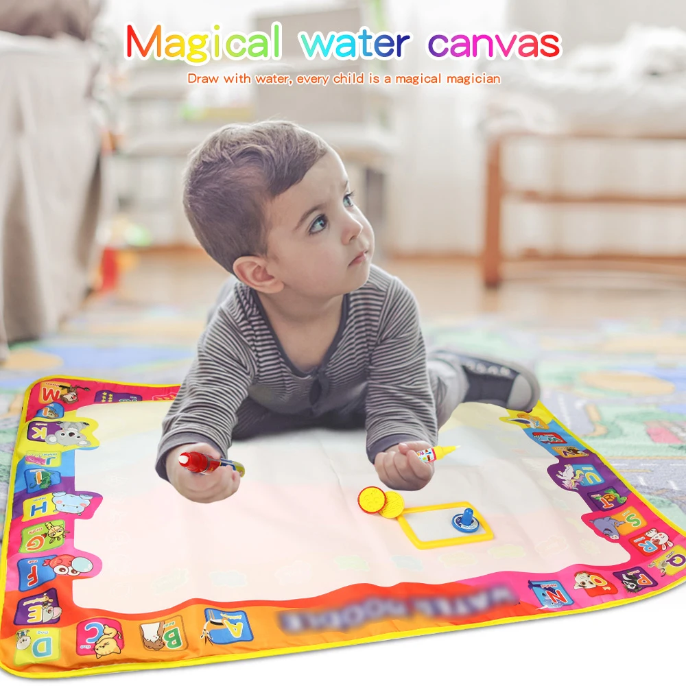 

100*70cm Big Size Magic Water Drawing Mat & 3 Magic Pens & Stamp Set Reusable Painting Board Educational Toys for Kids Present