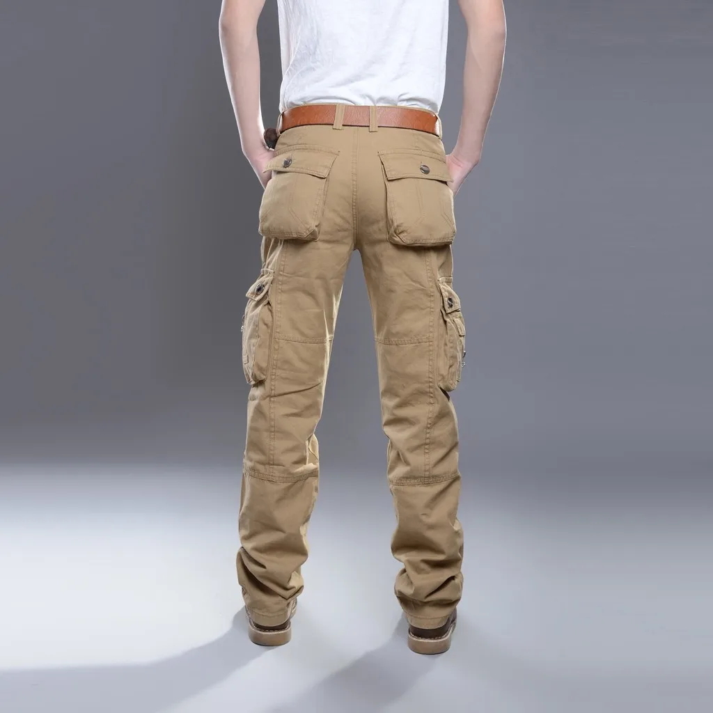 Pantalones hombre, уличная одежда, брюки карго, мужские, новые, повседневные, для улицы, одноцветные, рабочие брюки, много карманов, длинные, spodnie meskie