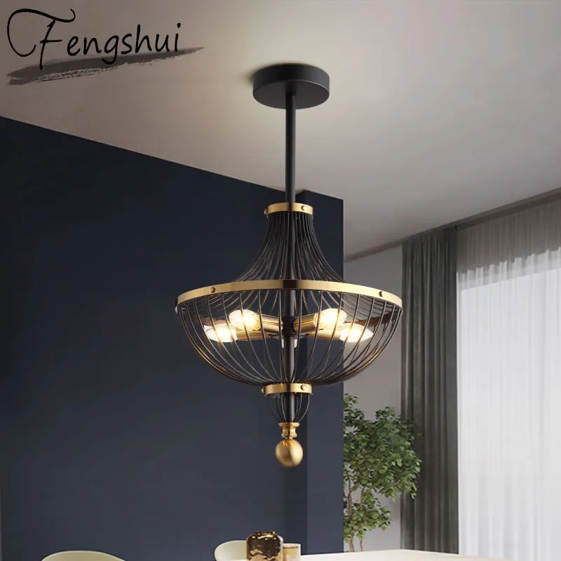 Retro Iron LED Pendant Lights Lighting Luxury Pendant Lamp Dining Living Room Bedroom Aisle Loft Hotel Home Decor Hanging Lamp