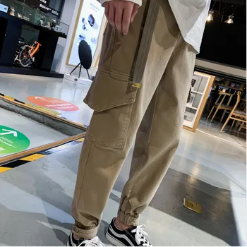 

Men's trousers the new 2019 autumn/winter style overalls and pantaloons long pants loose casual personality youth men's wear