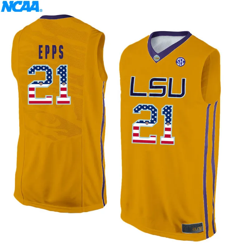 Новое поступление, высокое качество, LSU Aaron Epps#21 Aaron Moffitt#42, футболка, спортивные майки, S-XXXL