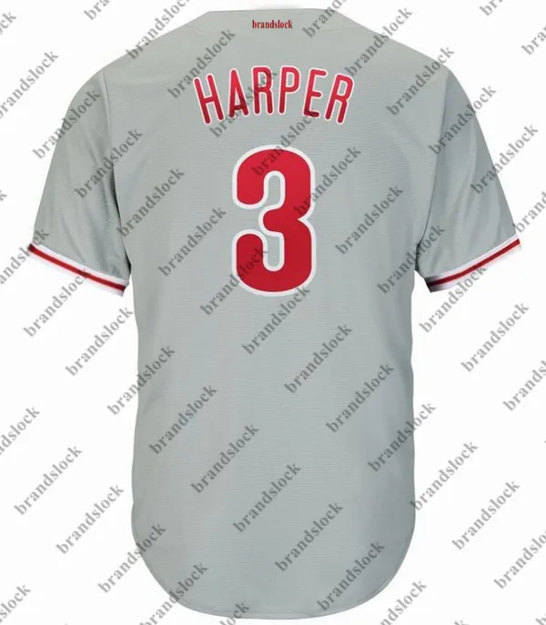 Мужской Bryce Harper Custom Philadelphia Jersey Usa бейсбольная Футболка - Цвет: Слоновая кость