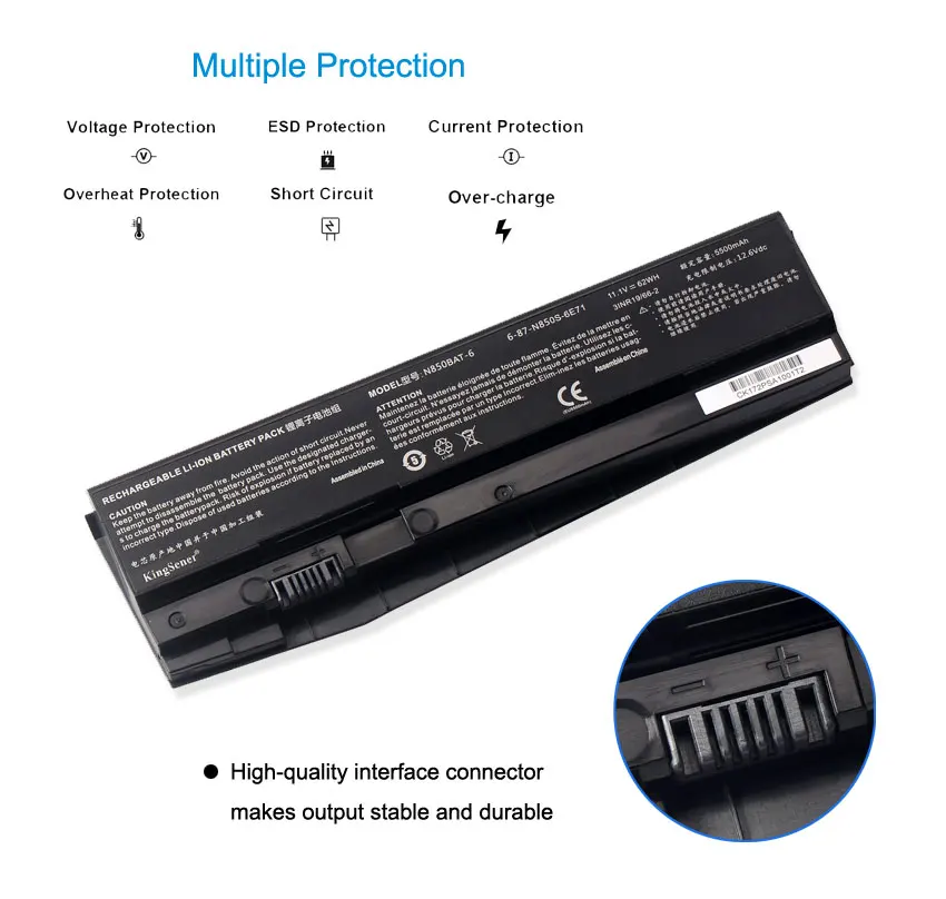 Kingsener-bateria para Laptop Bateria para Laptop Clevo N850 N850hc N850hj N870hc N870hj1 N870hk1 N850hj1 N850hk1 N850hk1 N850h 11.1v 62wh 5500mah Baterias p/ laptop - Imagem 2