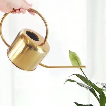 

European Gardening Watering Can Pot Stainless Steel 1300ml Household Shower Pot Gold Small Watering Flower