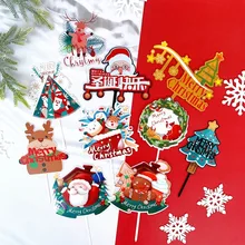 

Acrylic Cake Topper Merry Christmas Decorations 2022 with High Quality Cartoon Santa Claus Christmas Tree Elk Party Favors