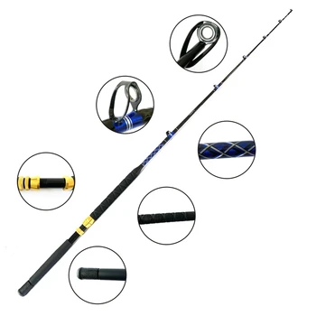 

2020 Slow Jigging Rod Trolling Rod FRP Big Game Rod EVA Non-slip Comfortable Nylon Straight Handle Jigging Rod 20-40LB HR Guide