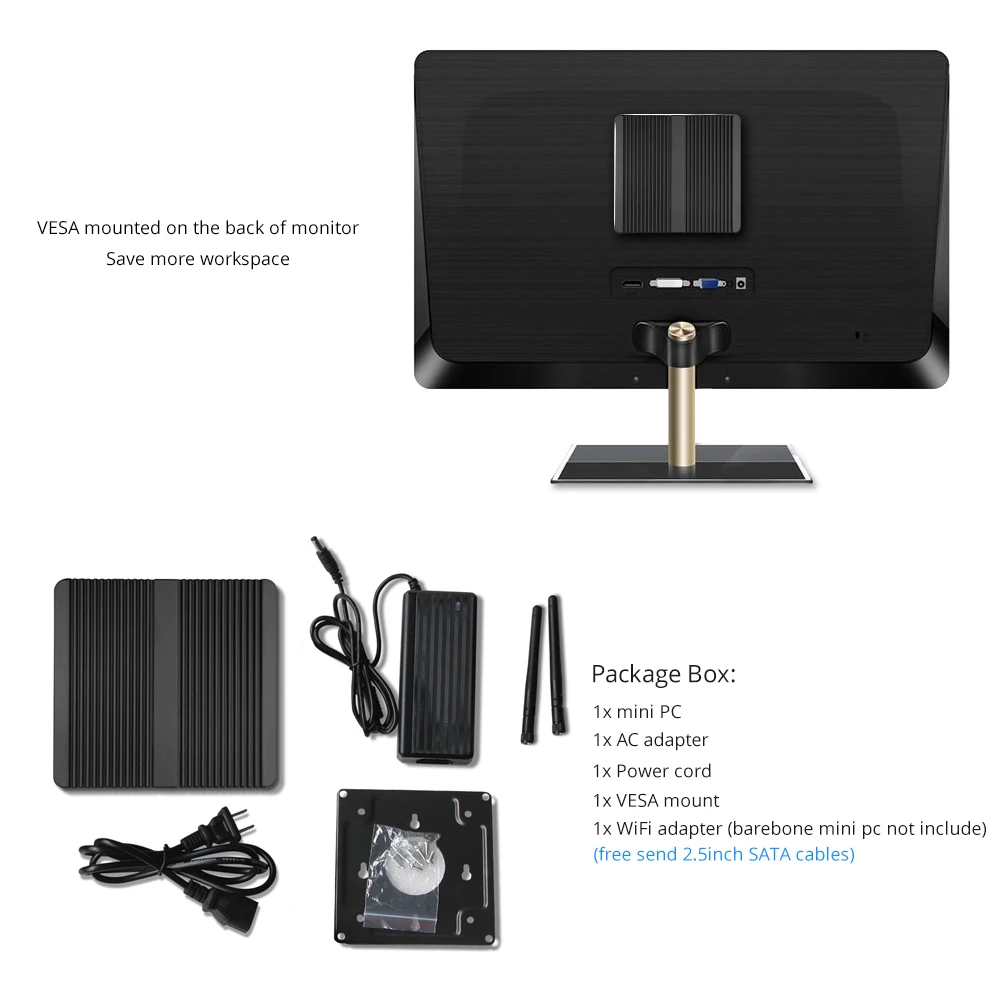 Процессор Eglobal Fanless Mini PC Intel N3160/J3160 J1900 Qaud Core Pfsense Barebone компьютерный мини сервер 2 *