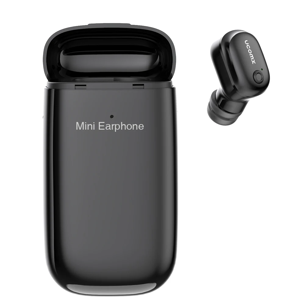 

UCOMX Mini Bluetooth Earphone Single In-Ear Wireless Handset with Charging Box Sport Hands free Earbus for iPhone Xiaomi Huawei