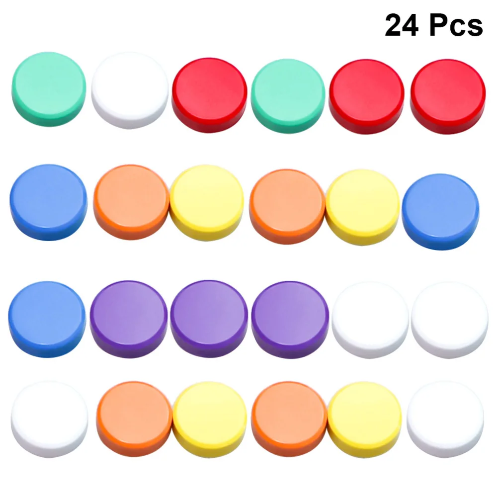 24 Uds 3cm ronda de imanes pizarra magnética pines pizarra pegatinas para casa la escuela, la Oficina (colores mezclados)
