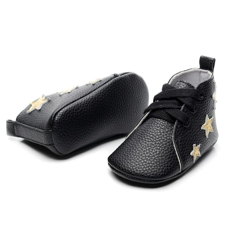 Baby Boys Girls PU Leather Toddler Sneaker Anti-Slip First Walkers Shoes 0-24 Months