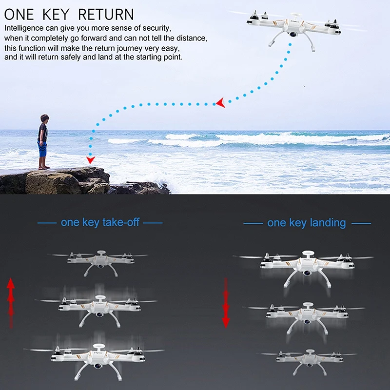 Flytec бесщеточный Двойной Gps 1080P Hd камера Drone Eu Plug белый