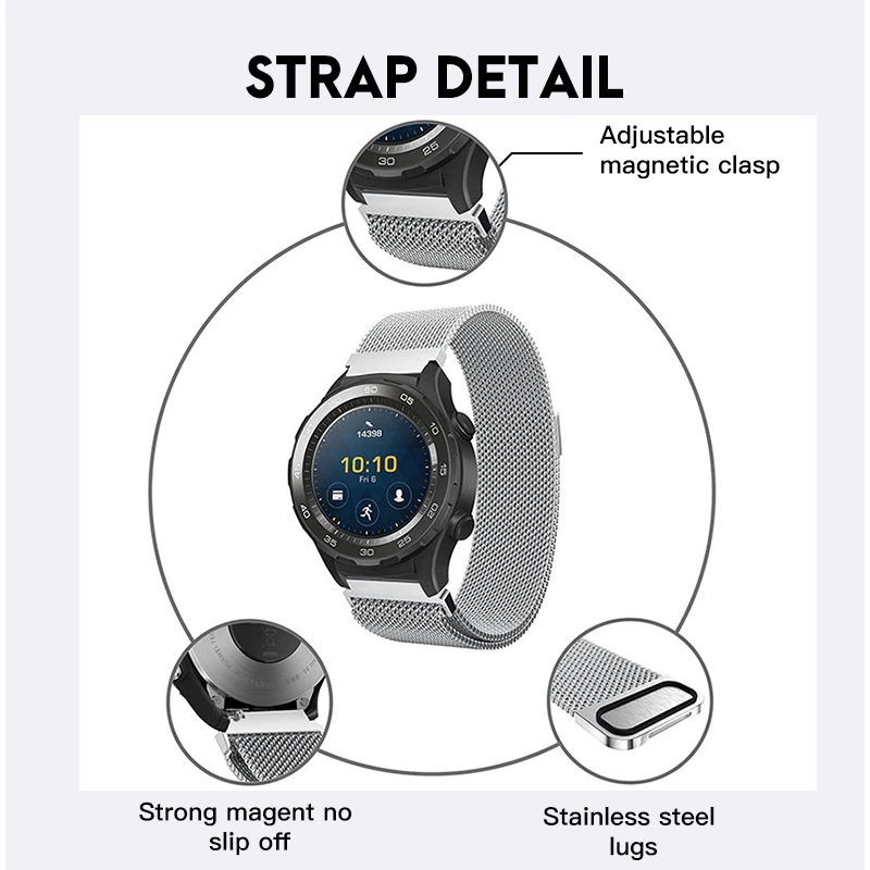 BAPICK 20/22 мм браслет из нержавеющей стали для Xiaomi Amazfit Bip Gts ремень Магнитный ремешок для наручных часов для Amazfit темп Stratos Gtr 47 мм ремешок