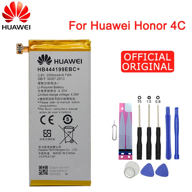 Hua Wei сменный аккумулятор для телефона HB444199EBC+ для huawei Honor 4C C8818 CHM-CL00 CHM-TL00H/G Play Mini 2550 мАч