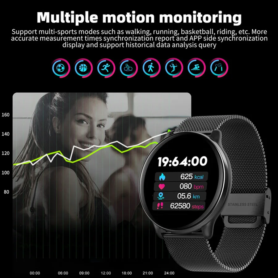 Мужские умные часы водонепроницаемый силиконовый ремешок для часов поддержка вызова напоминание о частоте пульса монитор крови фитнес Tracer спортивные часы для женщин