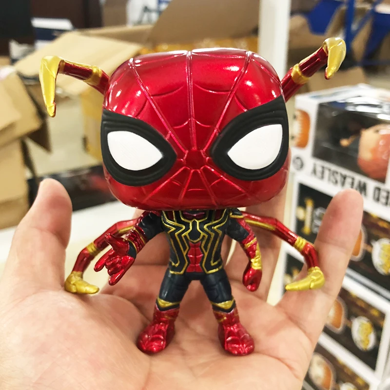 Funko pop Marvel Мстители Железный паук Человек-паук виниловые фигурки Коллекция Модель игрушки с Bobble Head