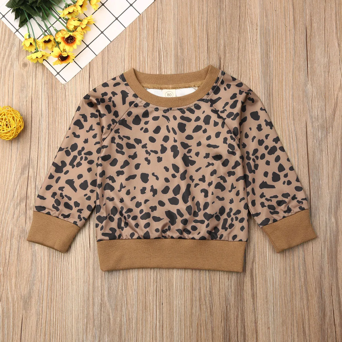 Pudcoco/Новые модные повседневные леопардовые топы для маленьких девочек; футболка; осенне-зимний свитер; пуловер