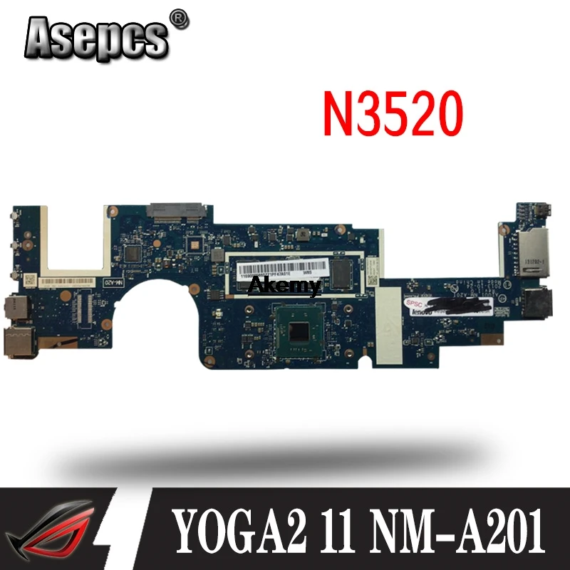 

AIUU1 NM-A201 motherboard for Lenovo yoga2 11 YOGA 2 11 laptop motherboard N3520 CPU 4G RAM DDR3 100% test work