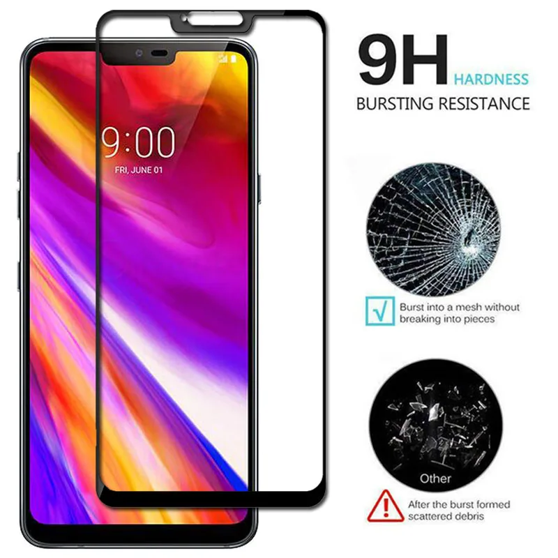 Premium Full Cover Tempered Glass For LG G7 ThinQ Screen Protector Protective Glass For LG G7 One Fit Plus Q9 Full Glue Glass