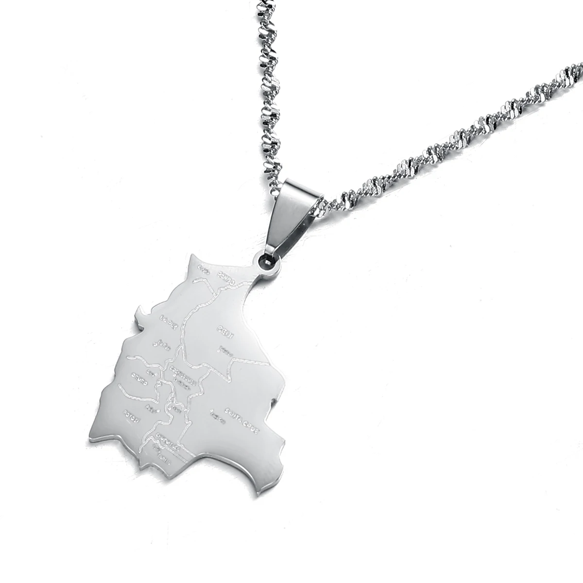 Bolivia Map Country Cities Name Pendant Necklaces for Women Bolivians Jewelry 5