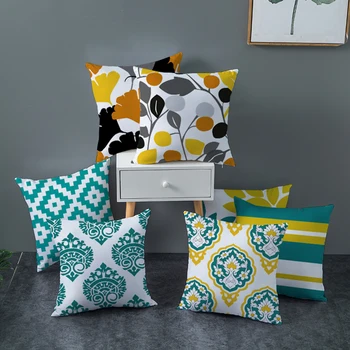 

Throw Pillow Cover Geometric Printed Cushion Cover Sofa Bed Decorative Pillowcase for Home Car 1pcs Plaid Polyester Peachskin 20