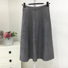 ^^Best Offers Suede Velvet Midi Skirt Women Autumn Winter High Waist A-line Gray Long Skirts Retro Vintage Flare Pleated Warm Skirt ^^Best Offers Suede Velvet Midi Skirt Women Autumn Winter High Waist A-line Gray Long Skirts Retro Vintage Flare Pleated Warm Skirt