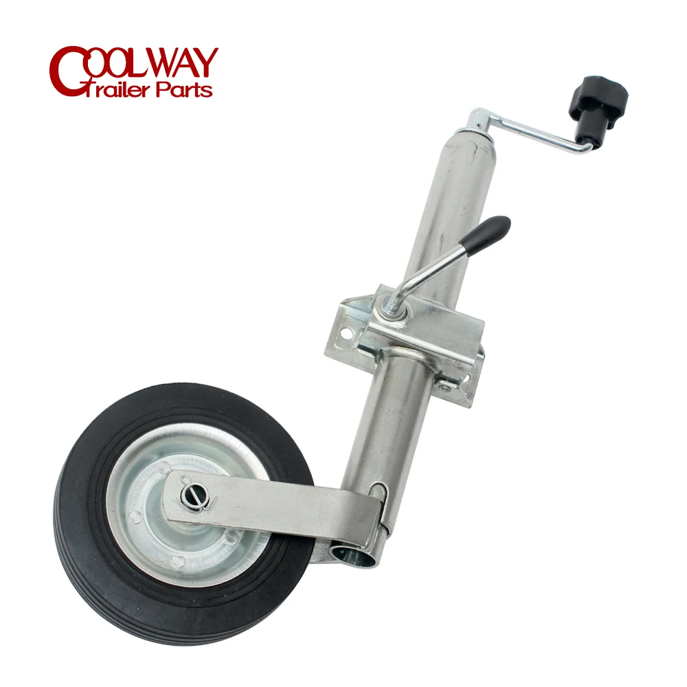 Europe Type Top Wind Trailer Jack Jockey Wheel RV Stand With Clamp 48MM Tube CAP 150KG Caravan Accessories Camper Parts 160kg high quality europe type 48mm trailer jack jockey wheel trailer stand with clamp top wind 48mm tube trailer parts