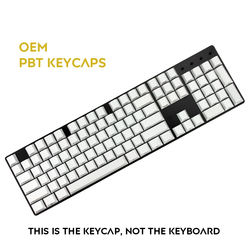 104 ключей с боковой печатью PBT OEM Height Keycaps может визуализировать набор клавишных колпачков для механической клавиатуры, продавая только игровые брелки