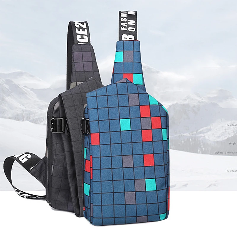 

PGOLEGGY Brand Men's Shoulder Diagonal Bag Men's Waist Bag Casual Printing Oxford Cloth Bag Korean Tide Bag Small Chest