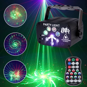 

USB Charging RGB Stage Light Christmas Lights Laser Projector Built-In Battery Voice Control Disco DJ Bar KTV Family Party Lamp