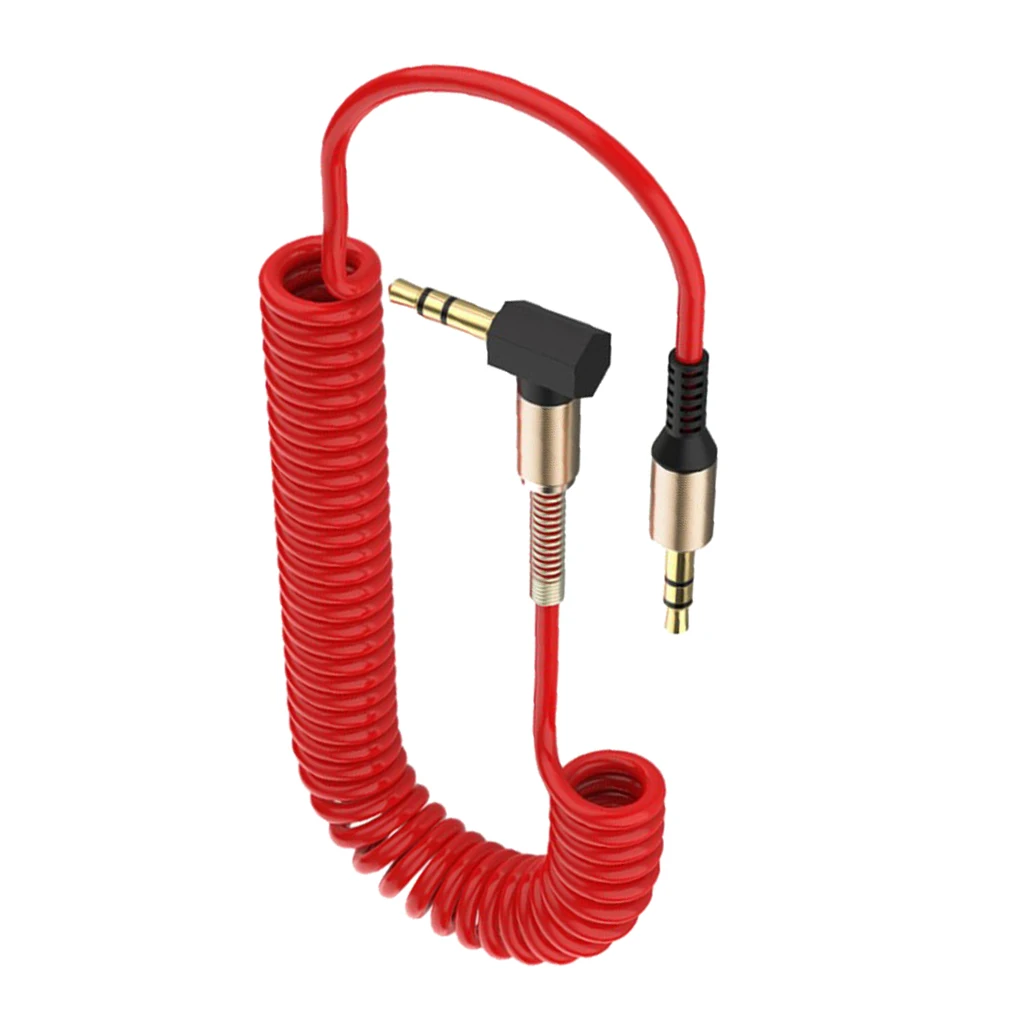 3.5mm Audio Jack to Jack Cable Car Aux Stereo Straight to Right-angle Audio Cable for iPhone Speaker 