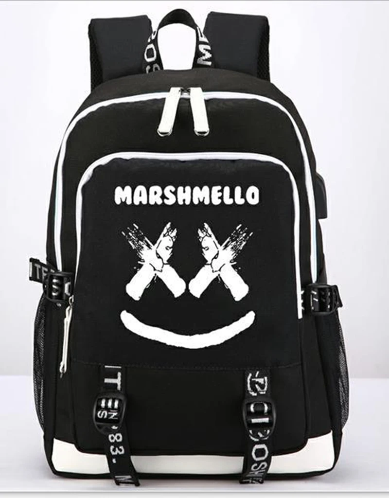 Mochila de DJ Marshmallow mochila de carga USB luminosa Mochila De  estudiante|Mochilas| - AliExpress