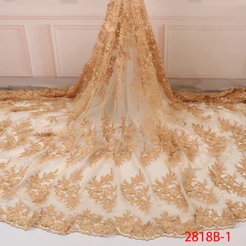 

Tulle White Lace Fabrics 5 Yards Gold 3d Lace Fabric 2019 High Quality African Lace Fabric Nigerian Laces Fabrics For Wedding