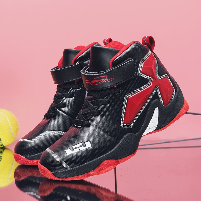 

BOOMING Children's Training basketball shoes boys sports shoes Summer breathable non-slip sport sneakers Size 28-40