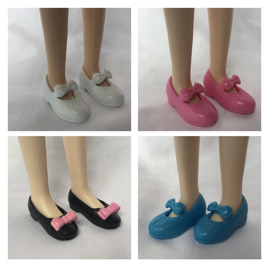 Fashion 1/6 Girl Doll High Heel Shoes with Bow Decoration For Licca Doll Mini Shoes Toys