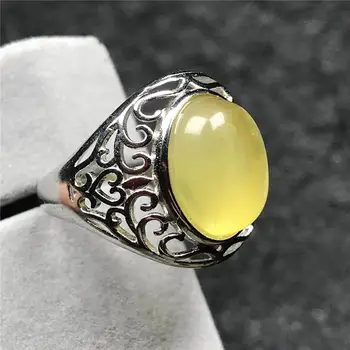 

Natural Yellow Amber Ring For Woman Lady Crystal 13x12mm Beads Gemstone Fashion Jewelry Adjustable Ring AAAAA Drop Shipping