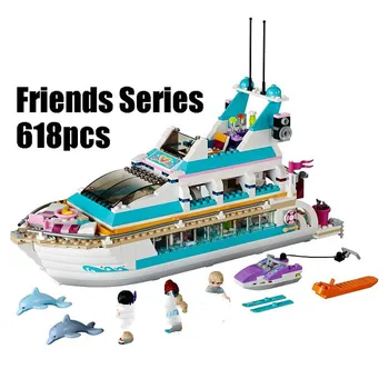 

618pcs Dolphin Cruiser Ship Ship Brickwork Compatible Lepining Friends Model Building Blocks Children Toys