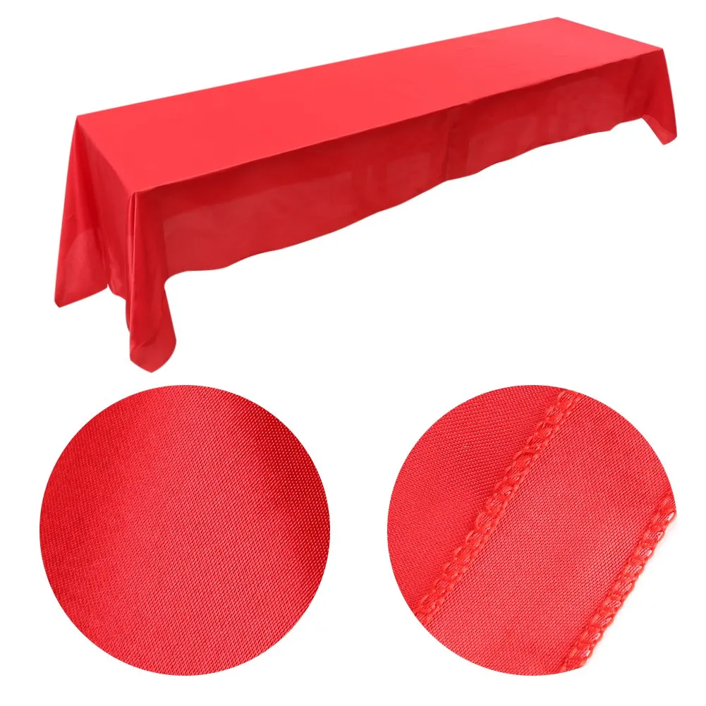 145x320 см Встроенная Стретч PolyesterTablecloth прямоугольная скатерть с подшитые края для свадебного банкета, вечеринки скатерть
