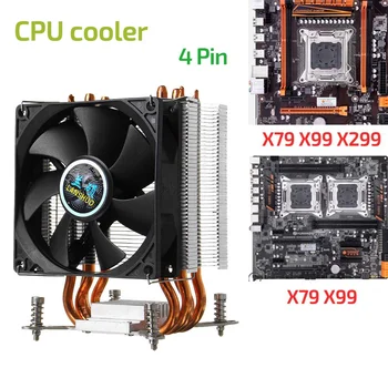 

9cm 4 Copper Heatpipes CPU Cooler Cooling Quiet Fan Radiator 4 Pin Cooling Fan Heatsink Cooler For 2011 X79 X99 299 for Gaming