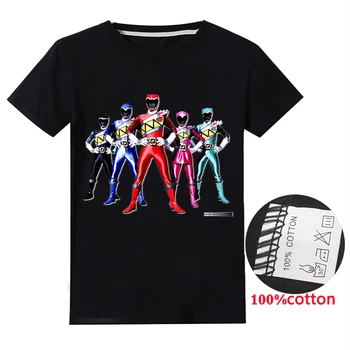 

Boys Power Ranger Girls T Shirts Costume Boy's Clothing Rabbits Clothes Tshirt Short Sleeve T-Shirts Tee Tops Children Kids Tees