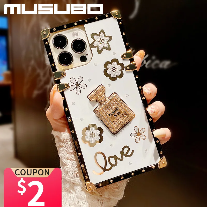 Musubo Perfume Bottle Case For iPhone 15 Plus 14 pro max 13 Pro Max 12 11 XR Xs Fundas S23 S20 FE Cover Coque Capa_voghion.com