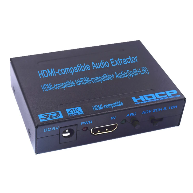 HDMI-совместимый с аудио экстрактор конвертер адаптер SPDIF + R/L 4K ARC EDID Настройка * 2K |