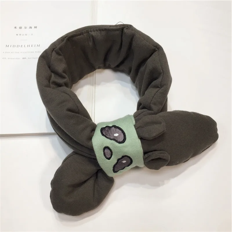 black gray Крест-накрест» для девочек шарф детей в возрасте от года до трёх с рисунком из комиксов детская шарф для девочек, для мальчиков Детские шарф для мальчиков и шею ошейники для собак, теплая детская шейный платок - Цвет: black gray